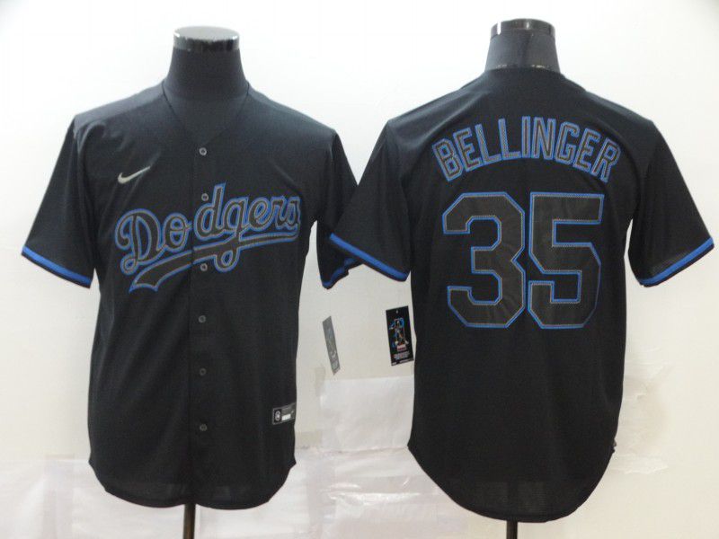 Men Los Angeles Dodgers 35 Bellinger Black Nike Game MLB Jerseys